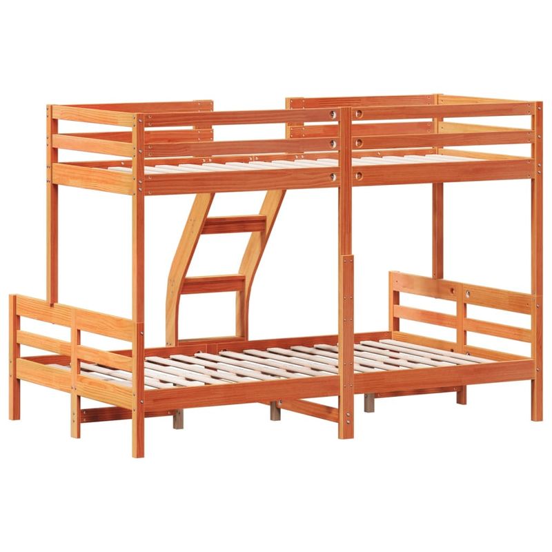 Casa si Gradina - Mobilier - Paturi si accesorii - Paturi - Pat supraetajat 80x200/120x200 cm maro ceruit lemn masiv de pin - Infinity.ro
