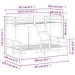 Casa si Gradina - Mobilier - Paturi si accesorii - Paturi - Pat supraetajat 80x200/120x200 cm maro ceruit lemn masiv de pin - Infinity.ro