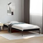 Casa si Gradina - Mobilier - Paturi si accesorii - Paturi - Cadru de pat, negru, 90x190 cm, lemn prelucrat si metal - Infinity.ro