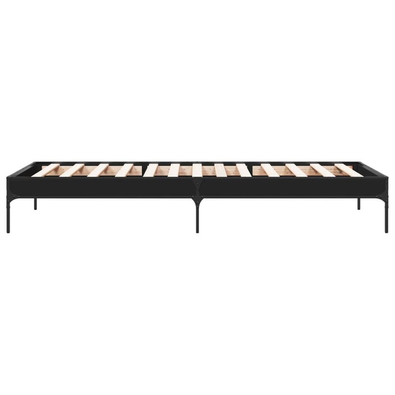 Casa si Gradina - Mobilier - Paturi si accesorii - Paturi - Cadru de pat, negru, 90x190 cm, lemn prelucrat si metal - Infinity.ro