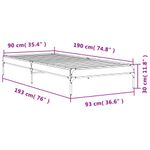 Casa si Gradina - Mobilier - Paturi si accesorii - Paturi - Cadru de pat, negru, 90x190 cm, lemn prelucrat si metal - Infinity.ro
