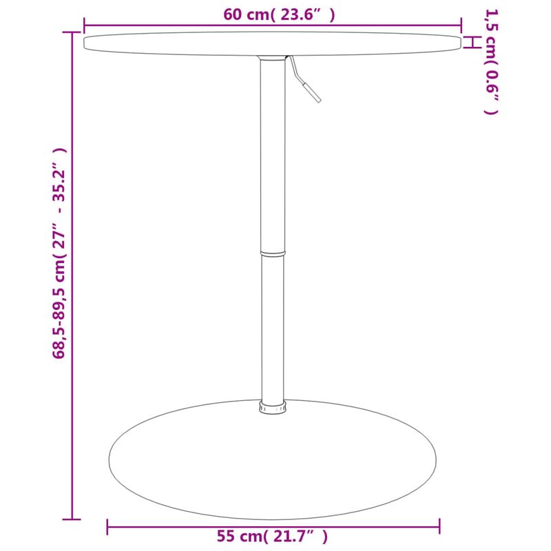 Casa si Gradina - Mobilier - Mese si birouri - Mese bucatarie si dining - Masa de bar, Ø60x89,5 cm, lemn masiv de stejar - Infinity.ro