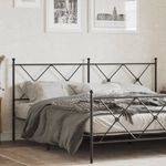Casa si Gradina - Mobilier - Paturi si accesorii - Accesorii paturi - Tablie de pat metalica, negru, 180 cm - Infinity.ro