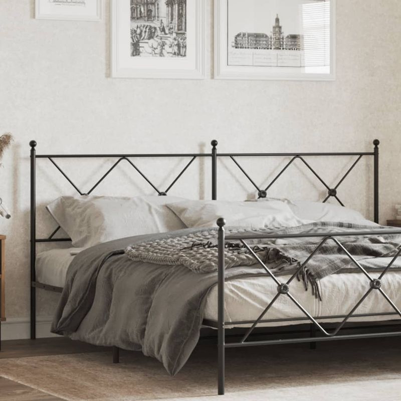 Casa si Gradina - Mobilier - Paturi si accesorii - Accesorii paturi - Tablie de pat metalica, negru, 180 cm - Infinity.ro