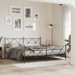 Casa si Gradina - Mobilier - Paturi si accesorii - Accesorii paturi - Tablie de pat metalica, negru, 180 cm - Infinity.ro