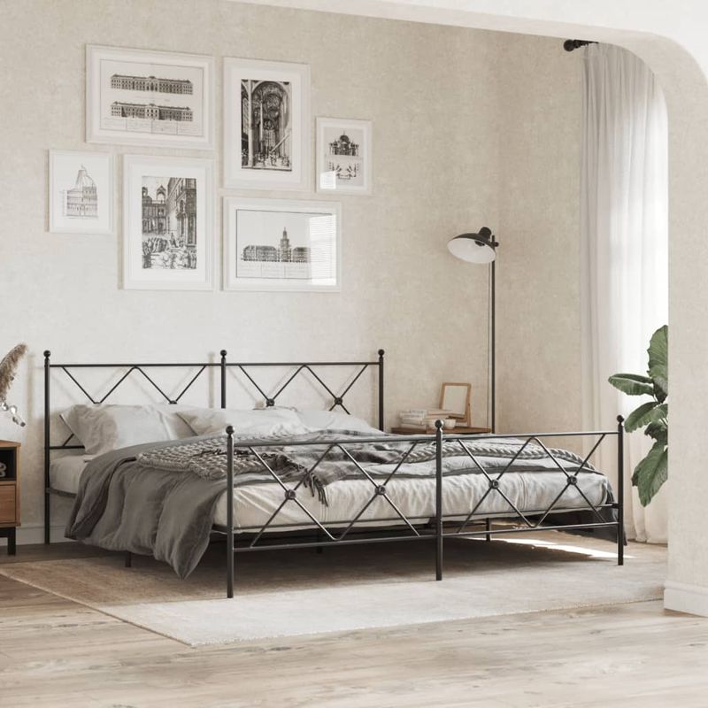 Casa si Gradina - Mobilier - Paturi si accesorii - Accesorii paturi - Tablie de pat metalica, negru, 180 cm - Infinity.ro