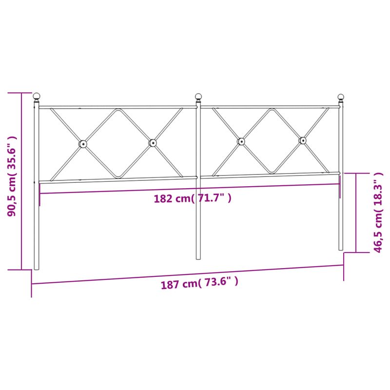Casa si Gradina - Mobilier - Paturi si accesorii - Accesorii paturi - Tablie de pat metalica, negru, 180 cm - Infinity.ro