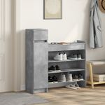 Casa si Gradina - Mobilier - Organizare si depozitare - Organizator incaltaminte - Pantofar, gri beton, 100,5x28x100 cm, lemn prelucrat - Infinity.ro