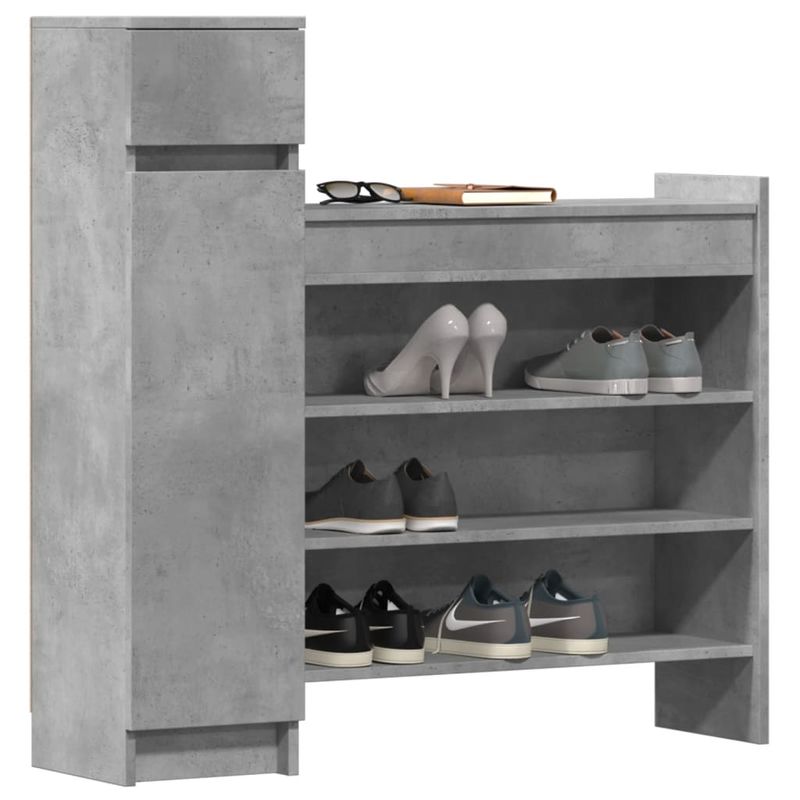 Casa si Gradina - Mobilier - Organizare si depozitare - Organizator incaltaminte - Pantofar, gri beton, 100,5x28x100 cm, lemn prelucrat - Infinity.ro