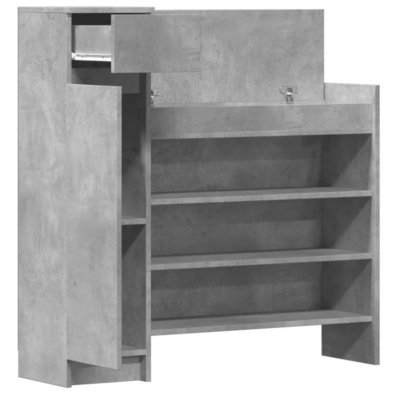 Casa si Gradina - Mobilier - Organizare si depozitare - Organizator incaltaminte - Pantofar, gri beton, 100,5x28x100 cm, lemn prelucrat - Infinity.ro