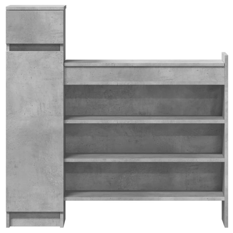Casa si Gradina - Mobilier - Organizare si depozitare - Organizator incaltaminte - Pantofar, gri beton, 100,5x28x100 cm, lemn prelucrat - Infinity.ro