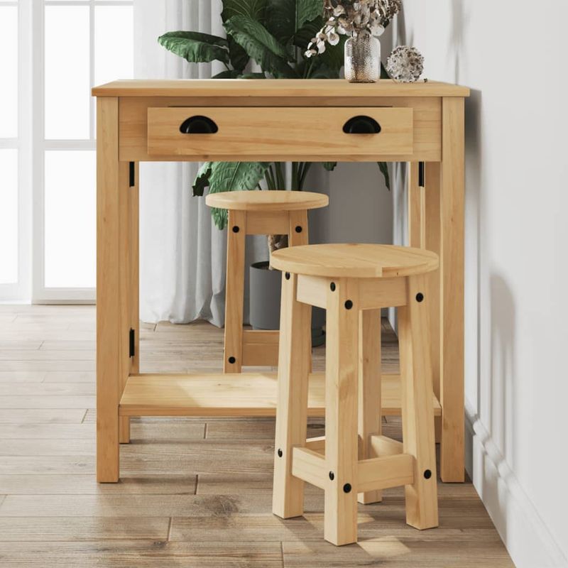 Casa si Gradina - Mobilier - Seturi de mobilier - Seturi bucatarie - Set mobilier de bar, 3 piese, lemn masiv de pin - Infinity.ro