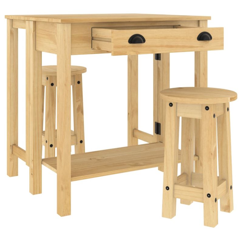 Casa si Gradina - Mobilier - Seturi de mobilier - Seturi bucatarie - Set mobilier de bar, 3 piese, lemn masiv de pin - Infinity.ro