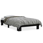 Casa si Gradina - Mobilier - Paturi si accesorii - Paturi - Cadru de pat, negru, 90x200 cm, lemn prelucrat si metal - Infinity.ro