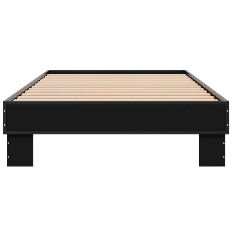 Casa si Gradina - Mobilier - Paturi si accesorii - Paturi - Cadru de pat, negru, 90x200 cm, lemn prelucrat si metal - Infinity.ro
