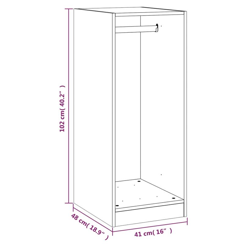 Casa si Gradina - Mobilier - Dulapuri si sifoniere - Dulapuri - Dulap, gri sonoma, 48x41x102 cm, lemn prelucrat, model cu tijă - Infinity.ro