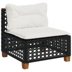 Casa si Gradina - Gradina si terasa - Mobilier exterior - Canapele si fotolii gradina - Canapea de gradina fara cotiere, cu perne, negru, poliratan - Infinity.ro