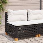Casa si Gradina - Gradina si terasa - Mobilier exterior - Canapele si fotolii gradina - Canapea de gradina fara cotiere, cu perne, negru, poliratan - Infinity.ro
