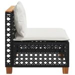 Casa si Gradina - Gradina si terasa - Mobilier exterior - Canapele si fotolii gradina - Canapea de gradina fara cotiere, cu perne, negru, poliratan - Infinity.ro