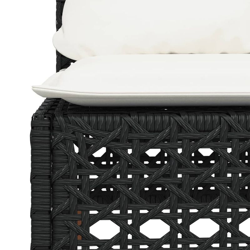 Casa si Gradina - Gradina si terasa - Mobilier exterior - Canapele si fotolii gradina - Canapea de gradina fara cotiere, cu perne, negru, poliratan - Infinity.ro
