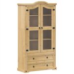 Casa si Gradina - Mobilier - Comode si corpuri - Comode - Vitrina din sticla „Corona” 99x43x187 cm, lemn masiv de pin - Infinity.ro