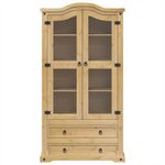 Casa si Gradina - Mobilier - Comode si corpuri - Comode - Vitrina din sticla „Corona” 99x43x187 cm, lemn masiv de pin - Infinity.ro