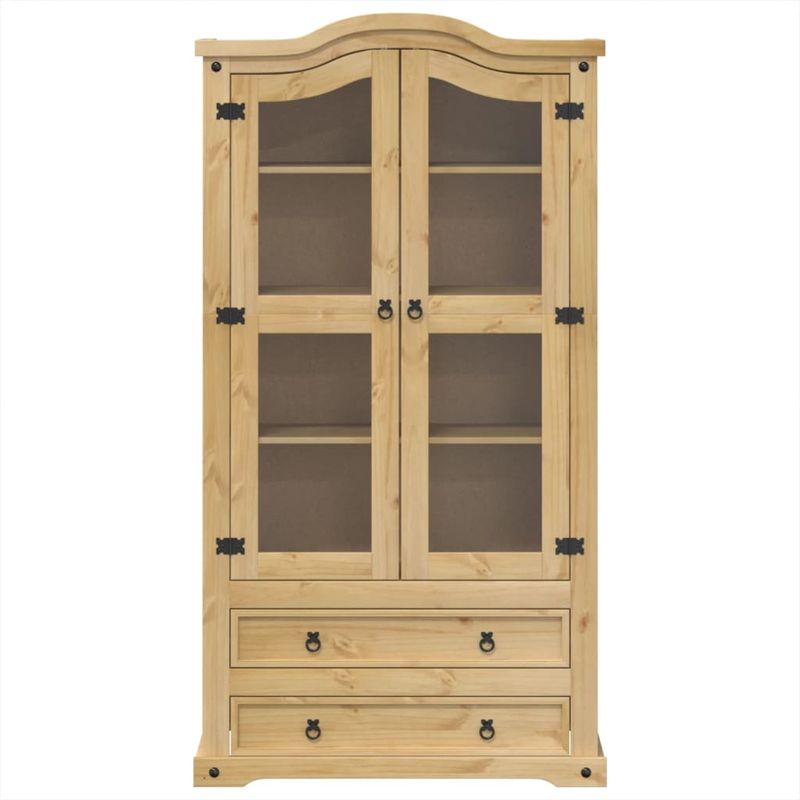 Casa si Gradina - Mobilier - Comode si corpuri - Comode - Vitrina din sticla „Corona” 99x43x187 cm, lemn masiv de pin - Infinity.ro