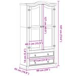 Casa si Gradina - Mobilier - Comode si corpuri - Comode - Vitrina din sticla „Corona” 99x43x187 cm, lemn masiv de pin - Infinity.ro