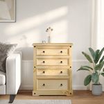 Casa si Gradina - Mobilier - Dulapuri si sifoniere - Dulapuri - Dulap cu sertare „Corona”, 92x48x120 cm, lemn masiv de pin - Infinity.ro