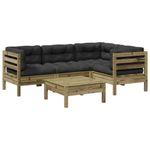 Casa si Gradina - Gradina si terasa - Mobilier exterior - Seturi mobila gradina - Set mobilier de gradina cu perne, 5 piese, lemn de pin tratat - Infinity.ro