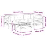 Casa si Gradina - Gradina si terasa - Mobilier exterior - Seturi mobila gradina - Set mobilier de gradina cu perne, 5 piese, lemn de pin tratat - Infinity.ro