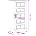 Casa si Gradina - Mobilier - Comode si corpuri - Noptiere - Noptiera Corona, 53x39x103 cm, lemn masiv de pin - Infinity.ro