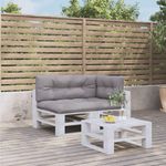 Casa si Gradina - Textile si covoare - Perne si pilote - Perne decorative - Perne de paleti, 3 buc., gri, material textil - Infinity.ro