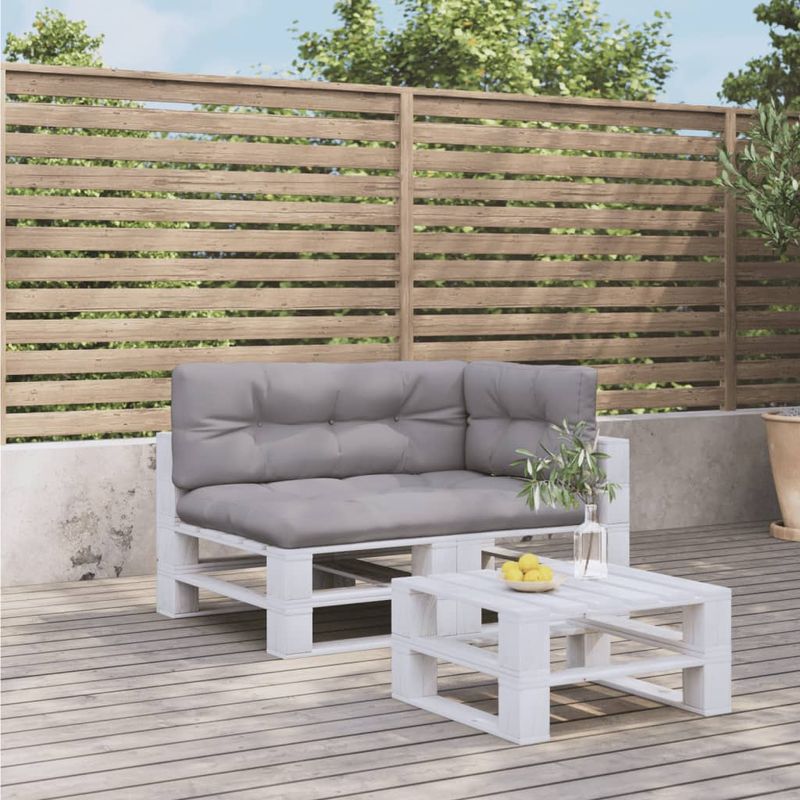 Casa si Gradina - Textile si covoare - Perne si pilote - Perne decorative - Perne de paleti, 3 buc., gri, material textil - Infinity.ro