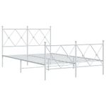 Casa si Gradina - Mobilier - Paturi si accesorii - Paturi - Cadru de pat metalic cu tablie, alb, 120x200 cm - Infinity.ro