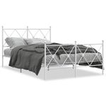 Casa si Gradina - Mobilier - Paturi si accesorii - Paturi - Cadru de pat metalic cu tablie, alb, 120x200 cm - Infinity.ro