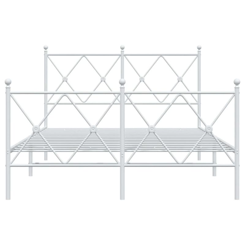 Casa si Gradina - Mobilier - Paturi si accesorii - Paturi - Cadru de pat metalic cu tablie, alb, 120x200 cm - Infinity.ro