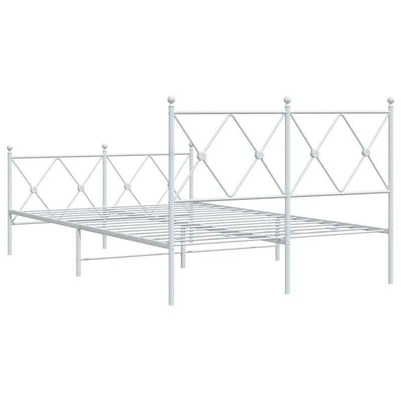 Casa si Gradina - Mobilier - Paturi si accesorii - Paturi - Cadru de pat metalic cu tablie, alb, 120x200 cm - Infinity.ro