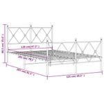 Casa si Gradina - Mobilier - Paturi si accesorii - Paturi - Cadru de pat metalic cu tablie, alb, 120x200 cm - Infinity.ro