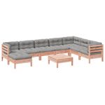 Casa si Gradina - Gradina si terasa - Mobilier exterior - Seturi mobila gradina - Set canapele gradina cu perne 9 locuri, lemn masiv brad douglas - Infinity.ro