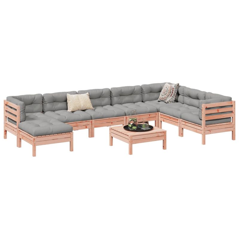 Casa si Gradina - Gradina si terasa - Mobilier exterior - Seturi mobila gradina - Set canapele gradina cu perne 9 locuri, lemn masiv brad douglas - Infinity.ro