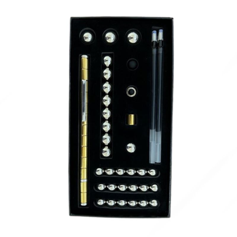 Carti si Birotica - Birotica - Instrumente de scris - Pixuri si stilouri - Set Pix Modular Magnetic Premium cu 30 Bile Magnetice, 14 Inele Magnetice, 2 Stylus-uri si 5 Mine, Auriu - Infinity.ro