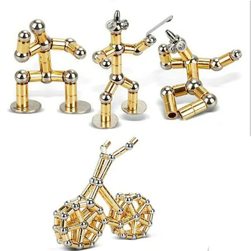 Carti si Birotica - Birotica - Instrumente de scris - Pixuri si stilouri - Set Pix Modular Magnetic Premium cu 30 Bile Magnetice, 14 Inele Magnetice, 2 Stylus-uri si 5 Mine, Auriu - Infinity.ro