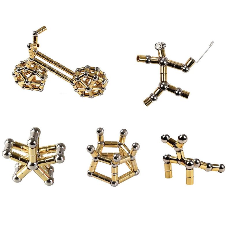 Carti si Birotica - Birotica - Instrumente de scris - Pixuri si stilouri - Set Pix Modular Magnetic Premium cu 30 Bile Magnetice, 14 Inele Magnetice, 2 Stylus-uri si 5 Mine, Auriu - Infinity.ro