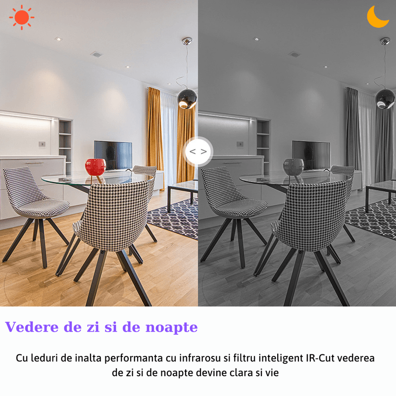 Casa si Gradina - Electrice - Smart Home - Camere de supraveghere - Camera de supraveghere WIFI MaGeCa® HD, vedere nocturna, comunicare bidirectionala, stocare card/cloud, senzor miscare - Infinity.ro