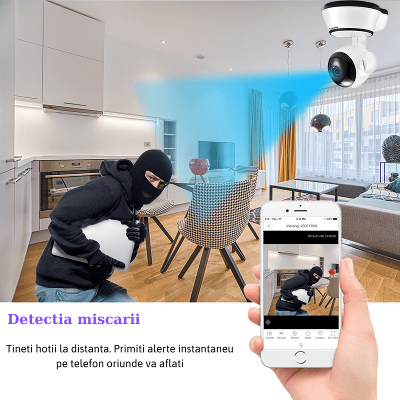 Casa si Gradina - Electrice - Smart Home - Camere de supraveghere - Camera de supraveghere WIFI MaGeCa® HD, vedere nocturna, comunicare bidirectionala, stocare card/cloud, senzor miscare - Infinity.ro