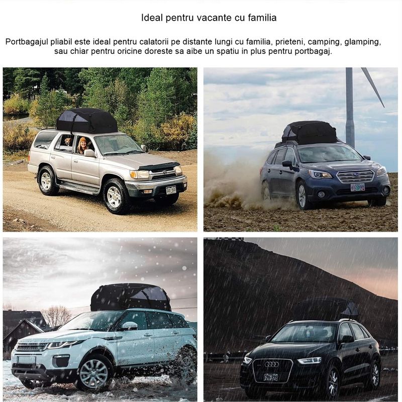 Auto si Moto - Piese auto si accesorii - Interior auto - Accesorii interior - Portbagaj auto plafon, textil, impermeabil pentru drumetii, portabil cu prindere ajustabila universala, Koopsio, 400 L - Infinity.ro