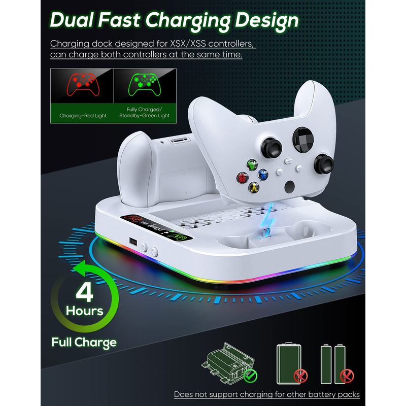 PC, gaming si accesorii - Gaming - Console gaming - Statie de racire compatibila XBOX S Series, port USB 2.0 pentru sincronizare,2 baterii reincarcabile 1400mAH incluse - Infinity.ro