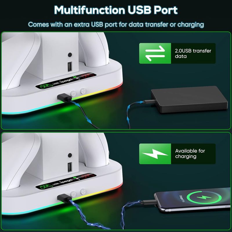 PC, gaming si accesorii - Gaming - Console gaming - Statie de racire compatibila XBOX S Series, port USB 2.0 pentru sincronizare,2 baterii reincarcabile 1400mAH incluse - Infinity.ro