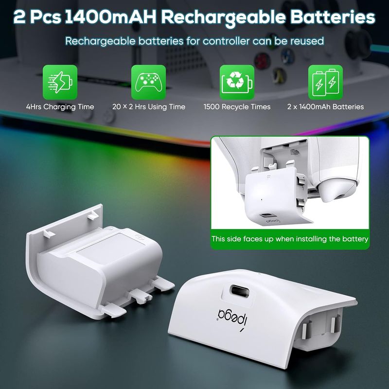 PC, gaming si accesorii - Gaming - Console gaming - Statie de racire compatibila XBOX S Series, port USB 2.0 pentru sincronizare,2 baterii reincarcabile 1400mAH incluse - Infinity.ro